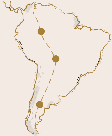 Mapa de Latinoamérica con ruta SudCampers